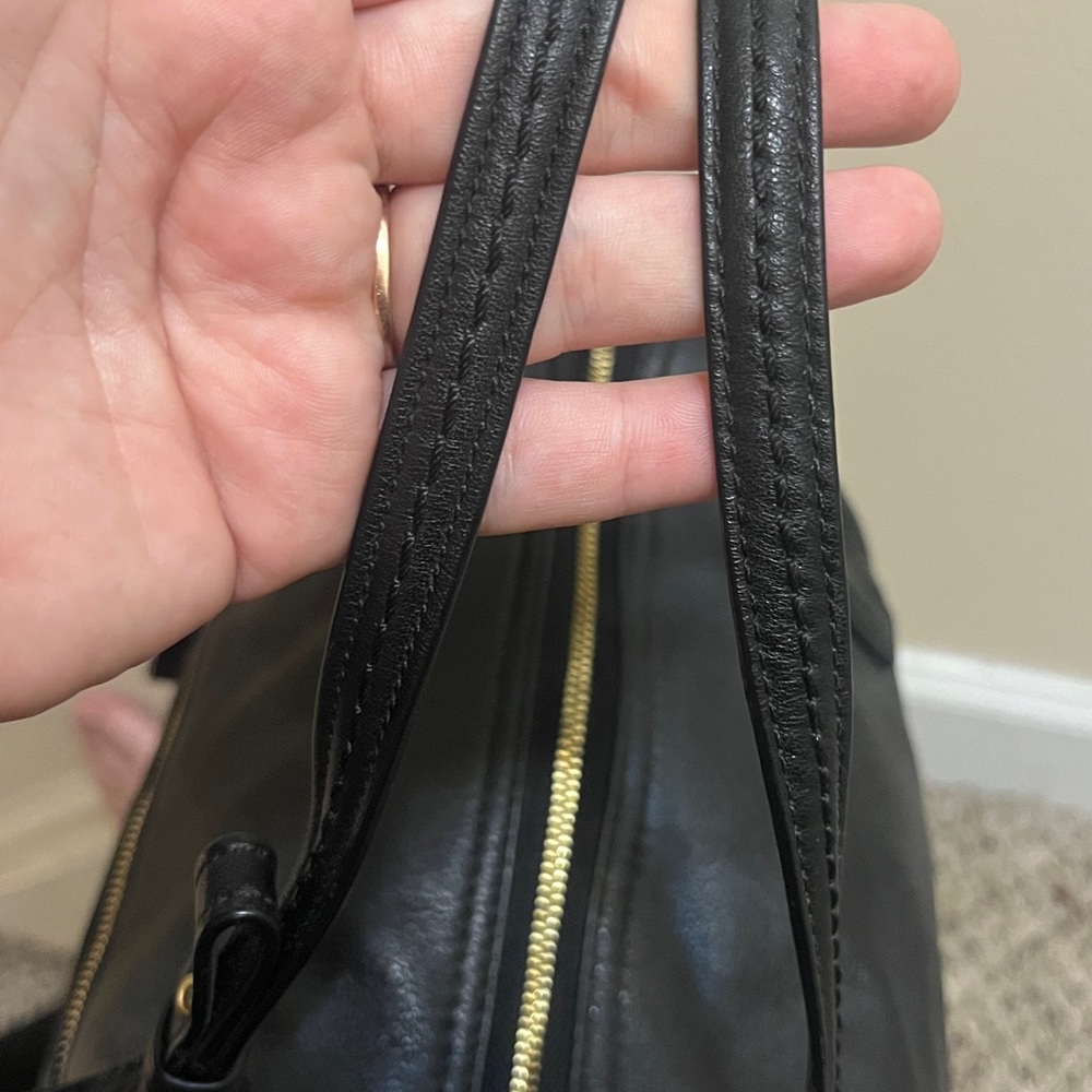 Coach Poppy East West Black Leather Shoulder Bag - Picture 7 of 9